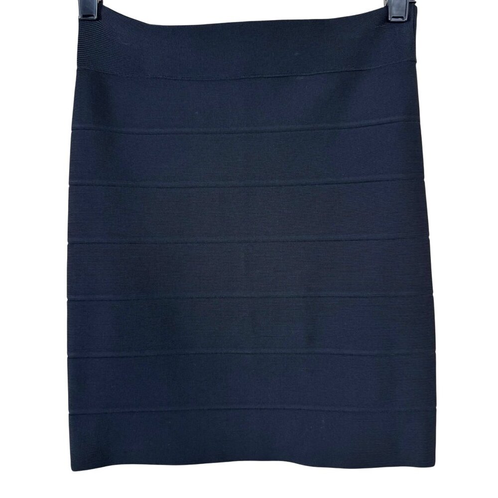 BCBGMaxAzria Black Simone Bandage Mini Skirt Med Ribbed Bodycon Fun Party Casual